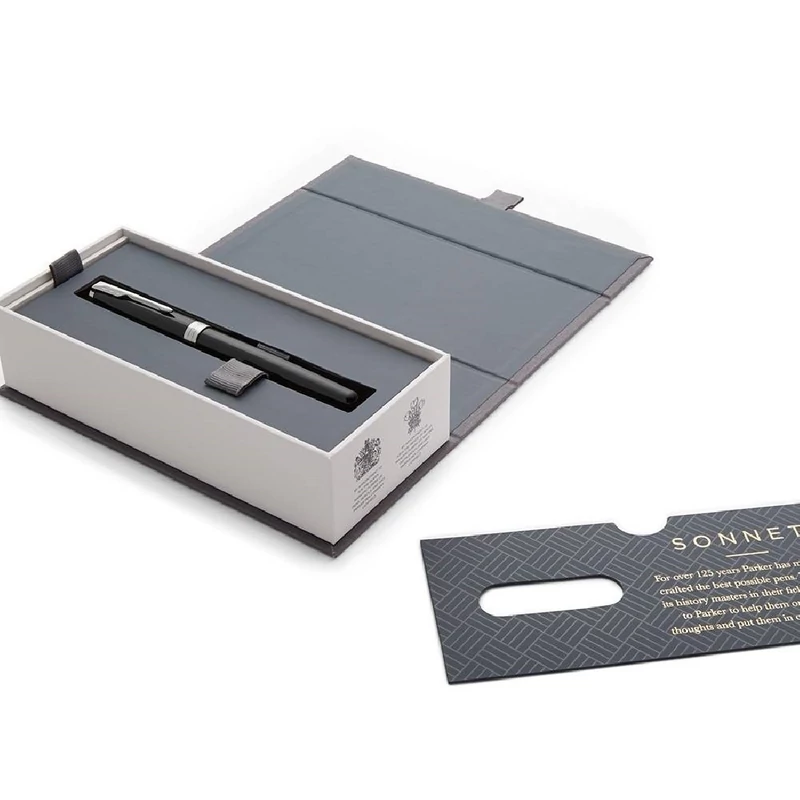 Parker Royal Sonnet töltőtoll fekete ezüst klipsz 1931499