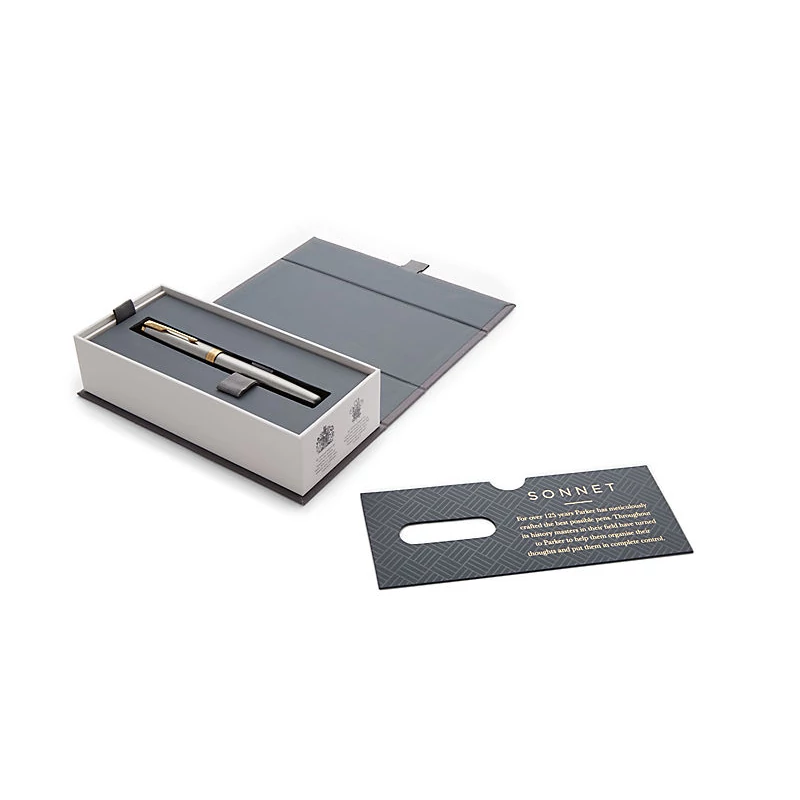 PARKER Sonnet töltőtoll, Stainless Steel with Gold Trim 1931504